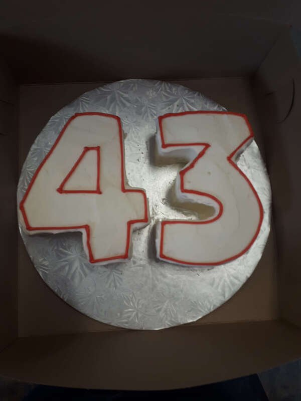 cake in the shape of 43