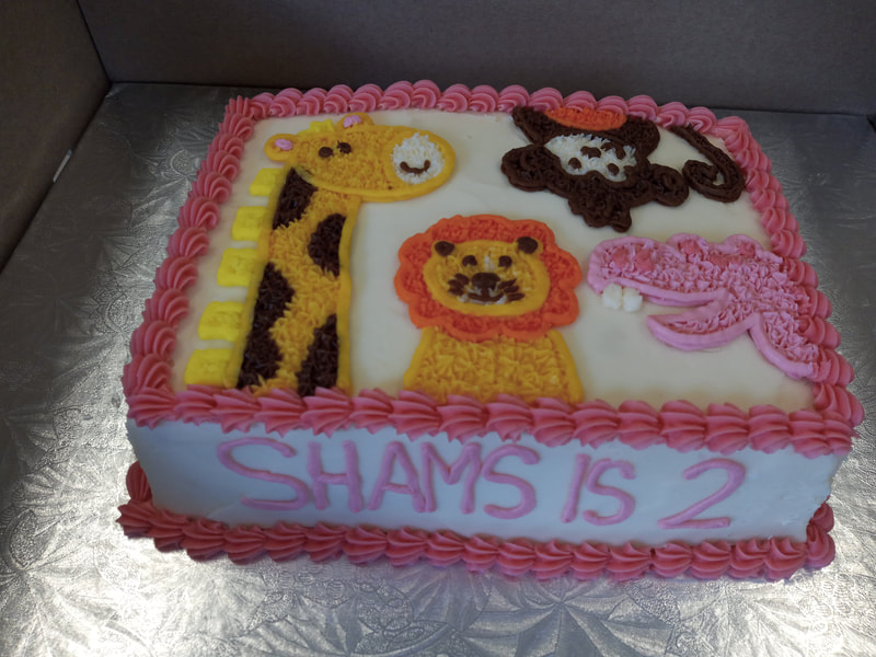 Cake with cute animals on it