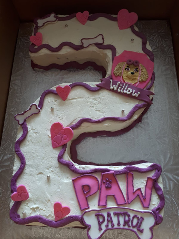 Number 2 Paw Patrol Sky cake